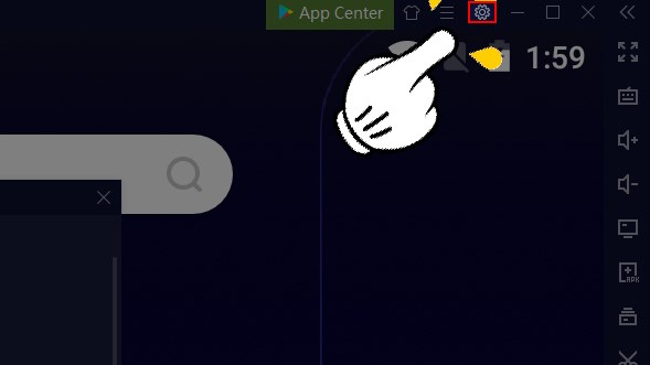 Mở c&agrave;i đặt tr&ecirc;n NoxPlayer