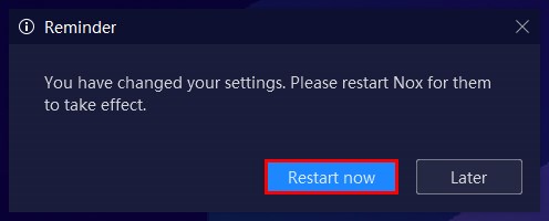 Khởi động lại phần mềm