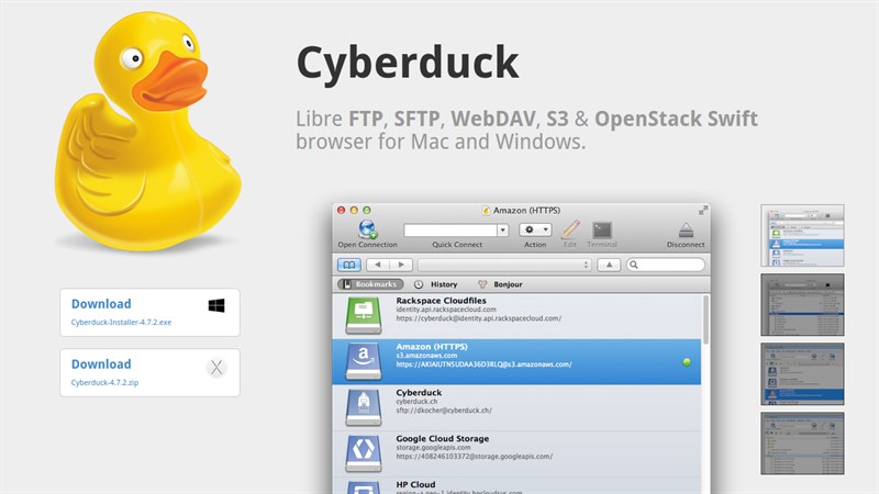 Tải Cyberduck | Phần mềm truyền tải dữ liệu qua giao thức FTP