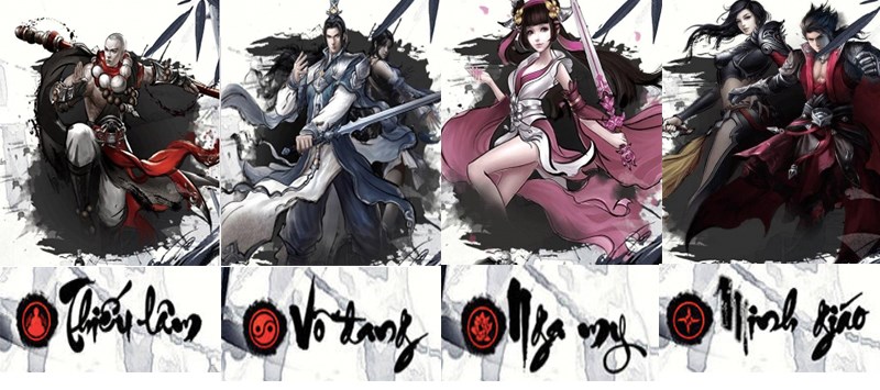 Tứ đại m&ocirc;n ph&aacute;i trong Ỷ thi&ecirc;n 3D 