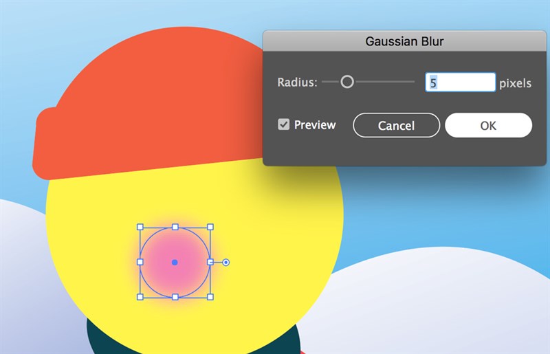 hiệu ứng Gaussian Blur và Shape Builder