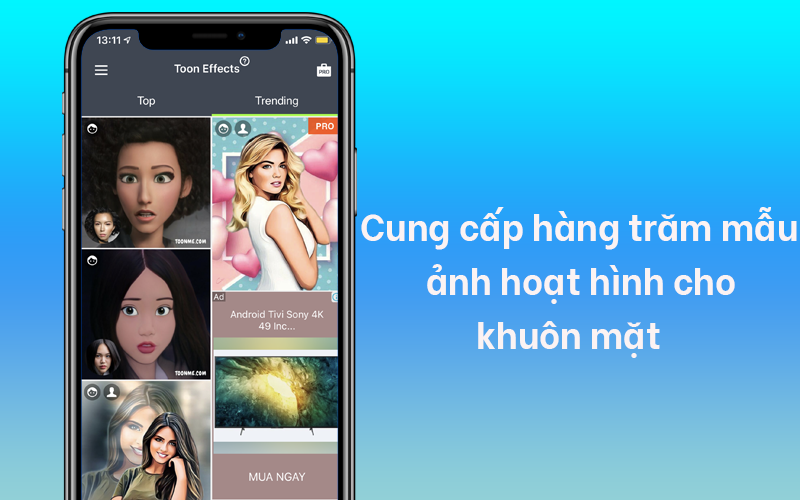  Cung cấp h&agrave;ng trăm mẫu ảnh hoạt h&igrave;nh cho khu&ocirc;n mặt