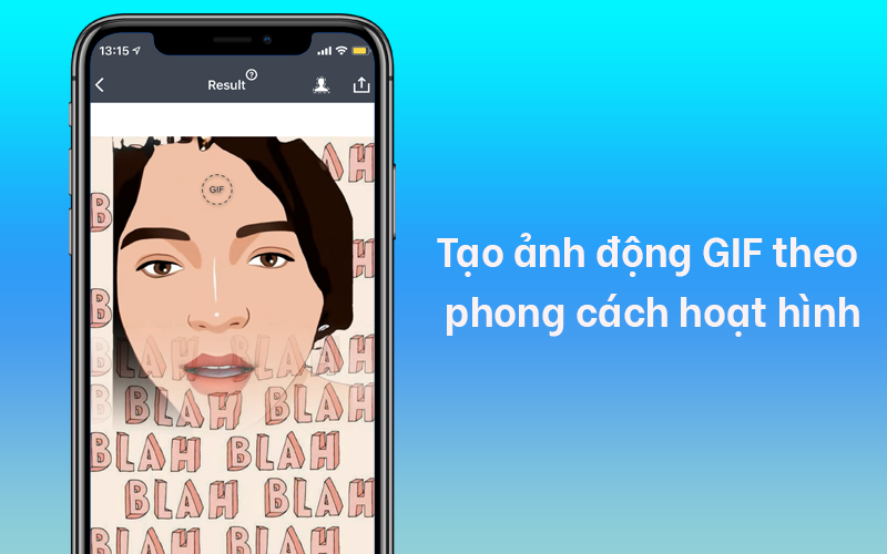  Tạo ảnh động GIF theo phong c&aacute;ch hoạt h&igrave;nh