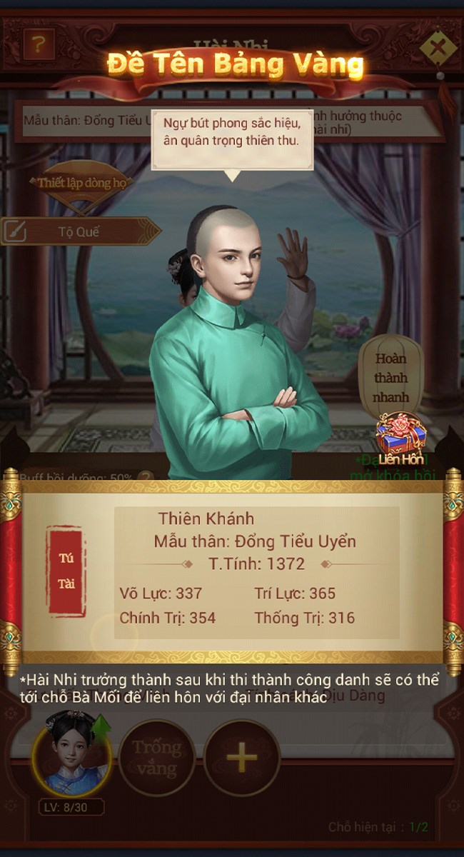 Khi trưởng thành, con của bạn hoàn toàn có thể tham gia các kỳ thi cử để đổ đạt và làm quan Khi trưởng thành, con của bạn hoàn toàn có thể tham gia các kỳ thi cử để đổ đạt và làm quan