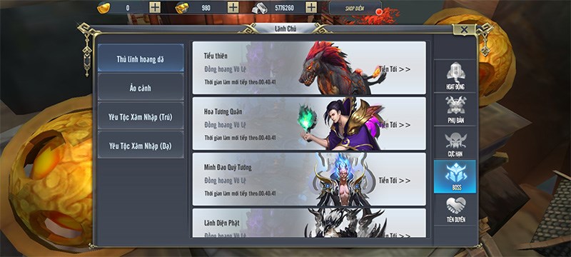 Chế độ săn boss