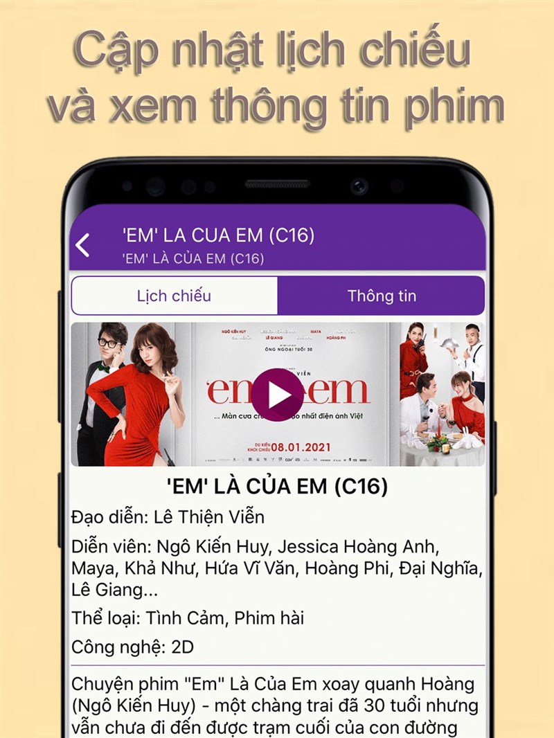 Cập nhật lịch chiếu và thông tin phim nhanh nhất