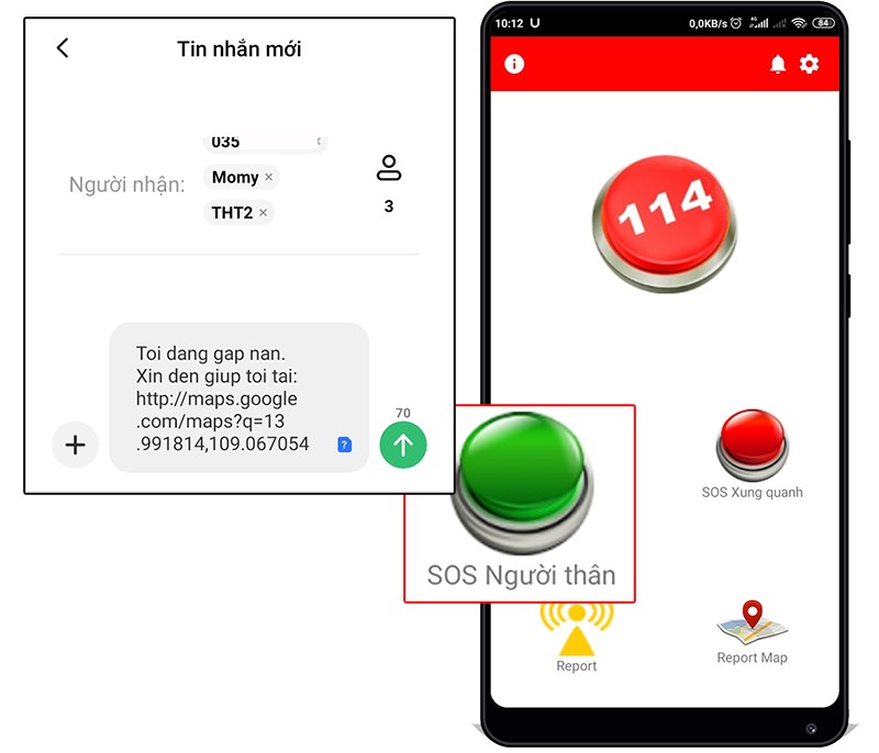 Gửi nhanh tin nhắn SOS đến người thân