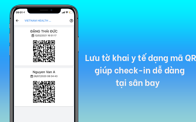  Lưu tờ khai y tế dạng m&atilde; QR