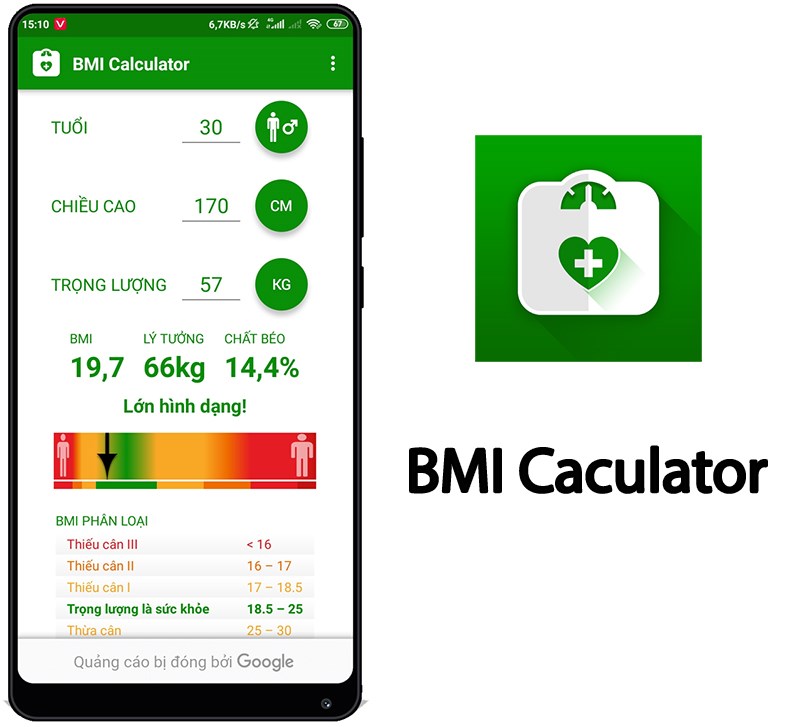 BMI Caculator - Ứng dụng t&iacute;nh chỉ số BMI