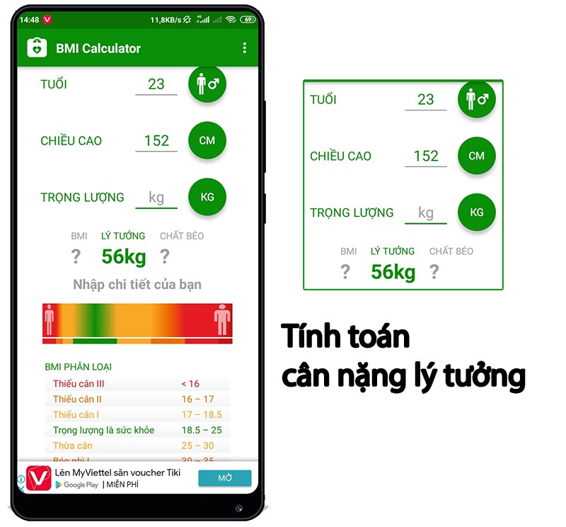 T&iacute;nh to&aacute;n c&acirc;n nặng l&yacute; tưởng