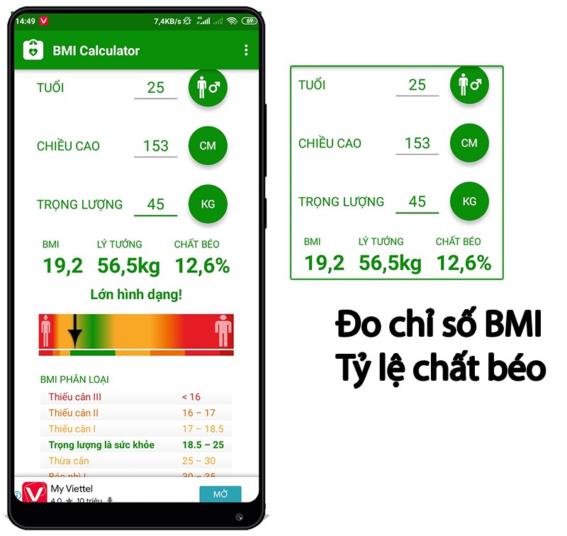Đo BMI, tỷ lệ chất b&eacute;o