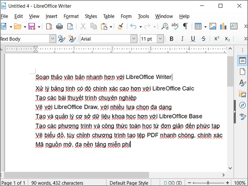 Giao diện LibreOffice Writer