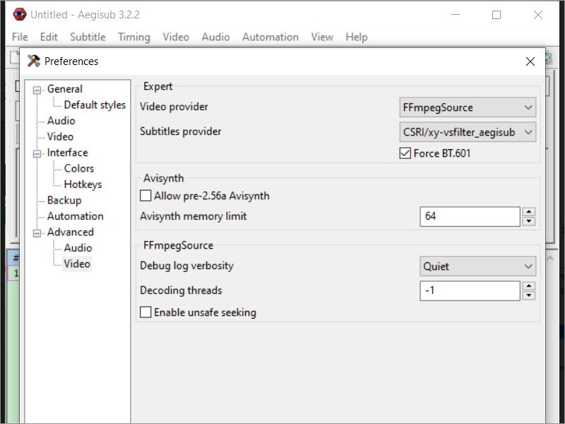 Mở video qua Avisynth