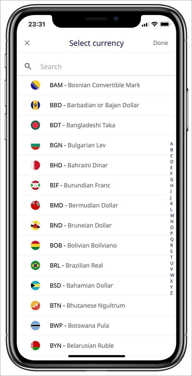 Chuyển đổi hơn 160 loại tiền tệ