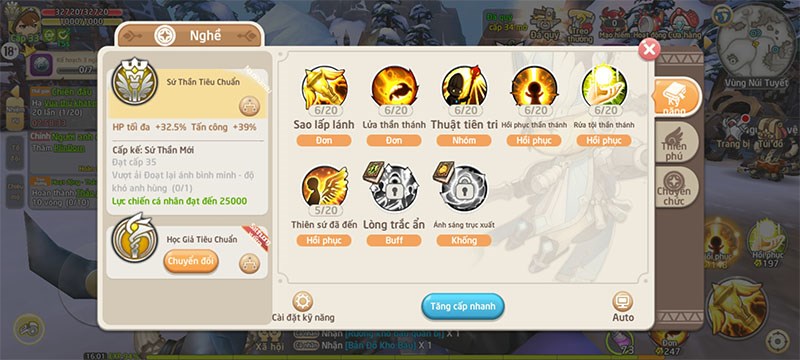 Bộ kỹ năng của nh&acirc;n vật class sứ thần