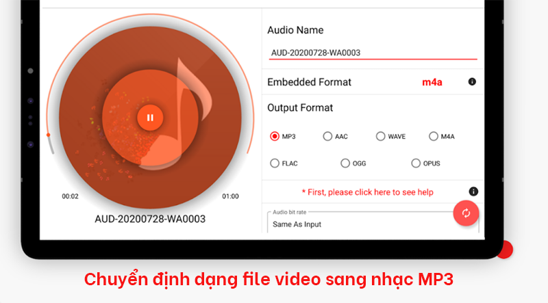 Chuyển định dạng file video sang nhạc MP3