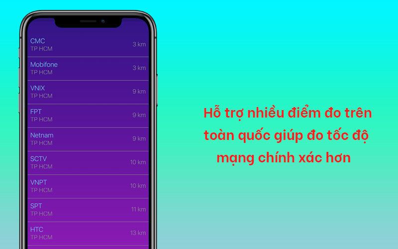 Hỗ trợ nhiều điểm đo trên toàn quốc