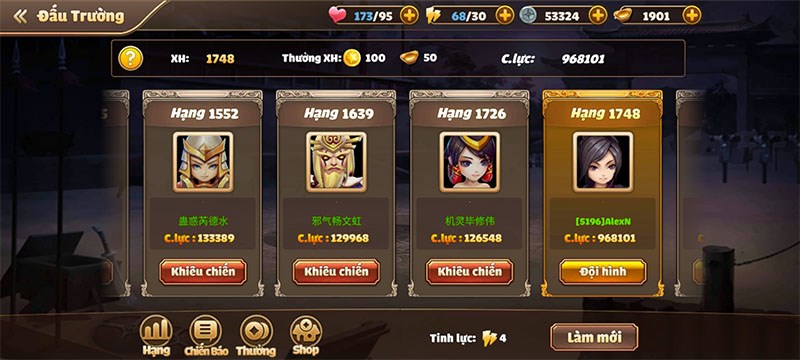 Người chơi sẽ c&oacute; thể th&aacute;ch đấu với v&ocirc; số người chơi kh&aacute;c để gia tăng thứ hạng tr&ecirc;n bảng xếp hạng