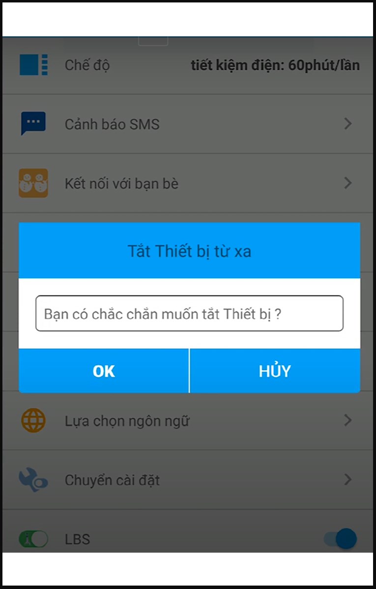 Tắt thiết bị từ xa