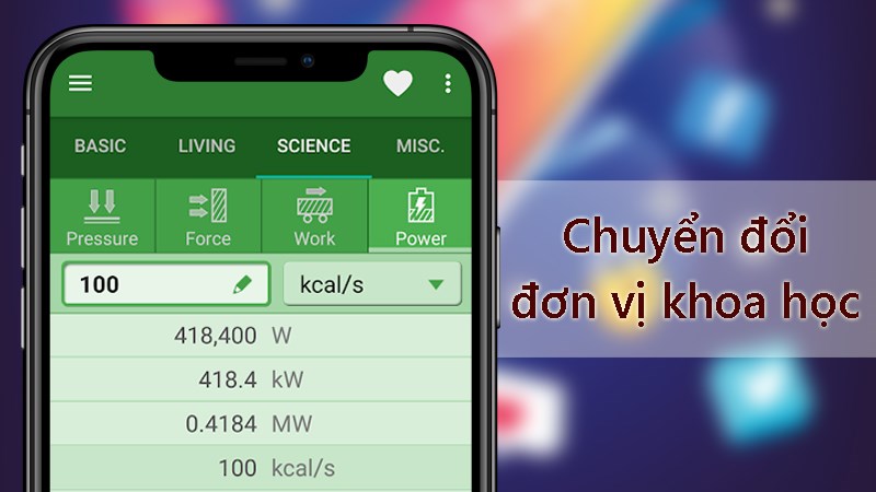 Chuyển đổi các đơn vị khoa học