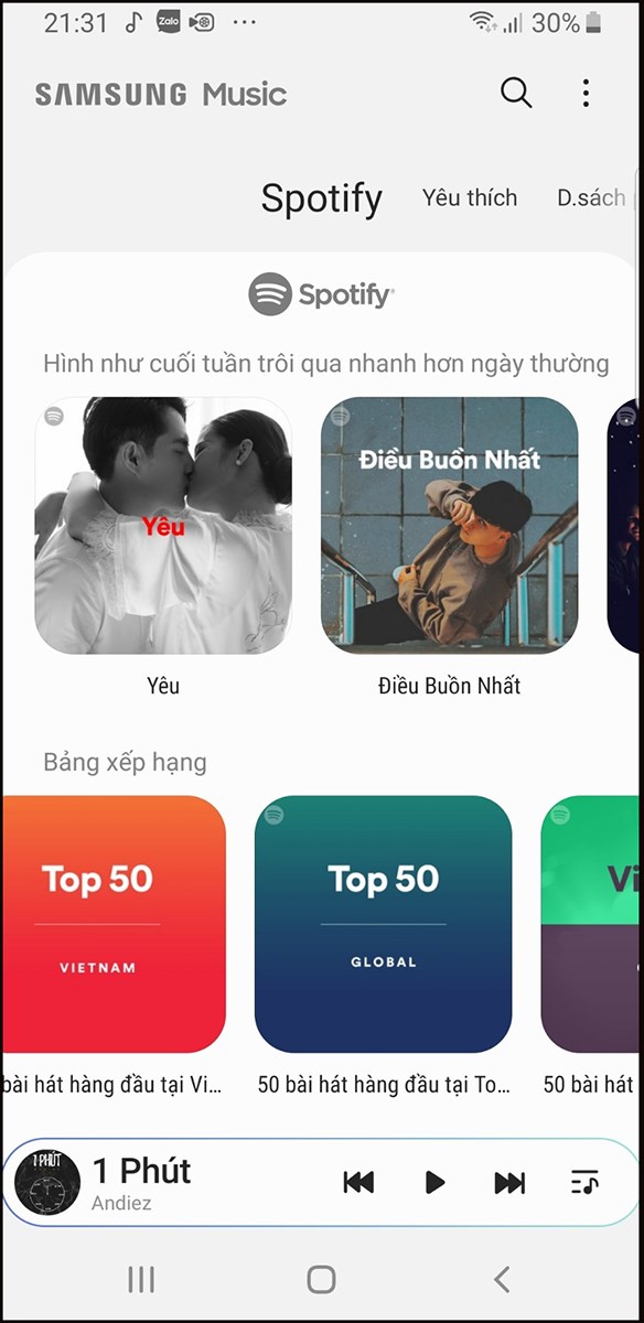 Đồng bộ t&agrave;i khoản Spotify 