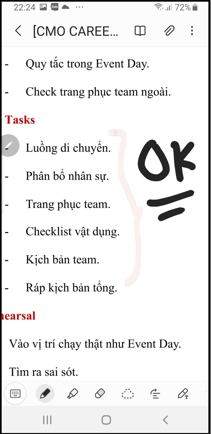 Ghi ch&uacute; nhanh với B&uacute;t