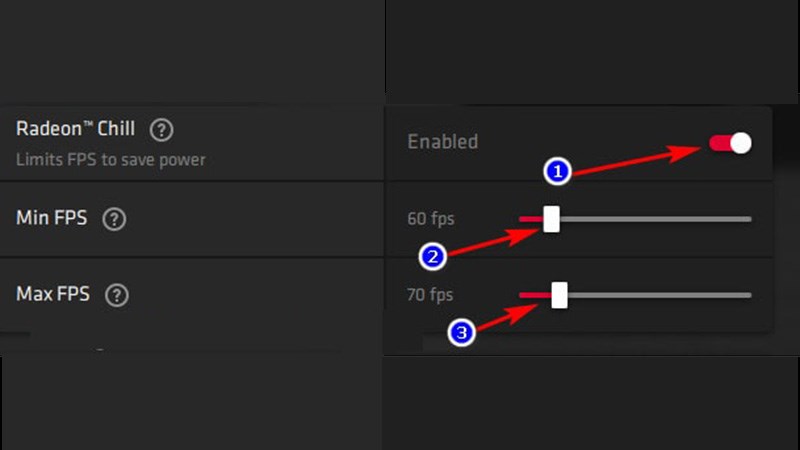 Mở Radeon Chill và cài đặt FPS