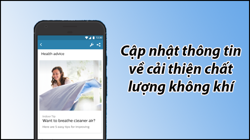  Nhận th&ocirc;ng b&aacute;o khi chất lượng kh&ocirc;ng kh&iacute; đạt đến mức kh&ocirc;ng tốt cho sức khỏe