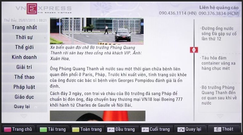 Đọc báo trên TV Đọc báo trên TV