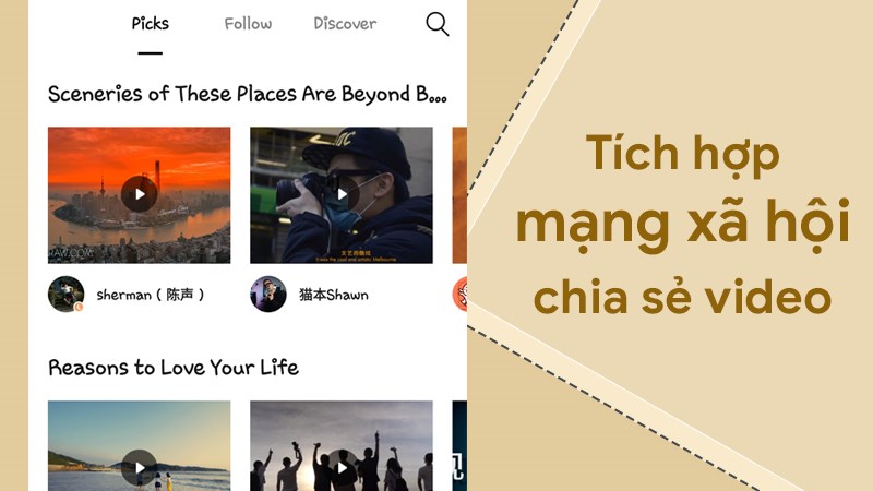 T&iacute;ch hợp mạng x&atilde; hội chia sẻ video