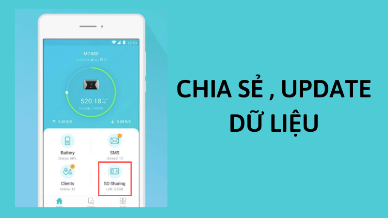 Chia sẻ, tải xuống v&agrave; tải l&ecirc;n c&aacute;c tệp trong thẻ SD của bộ ph&aacute;t WiFi di động&nbsp;