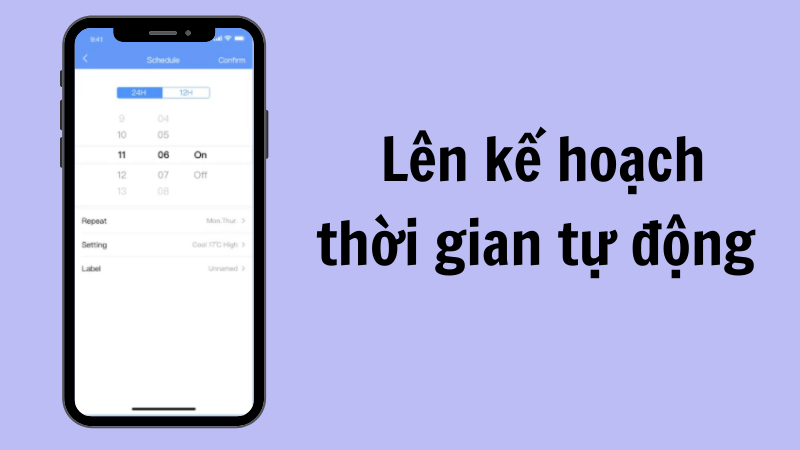 L&ecirc;n kế hoạch tự động chuyển đổi c&agrave;i đặt theo thời gian