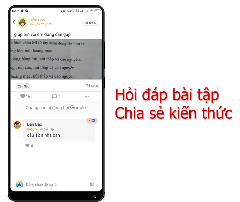 Giao lưu hỏi đáp bài tập