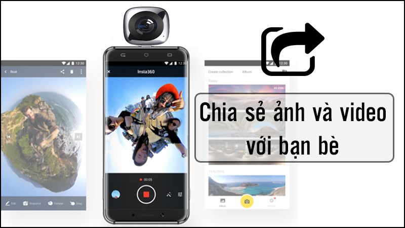 Chia sẻ ảnh v&agrave; video với bạn b&egrave; qua Facebook, Instagram,...