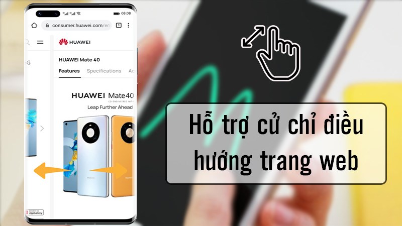 Hỗ trợ cử chỉ điều hướng để dễ điều khiển trang web