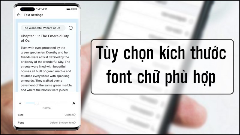 Tùy chọn kích thước font chữ phù hợp