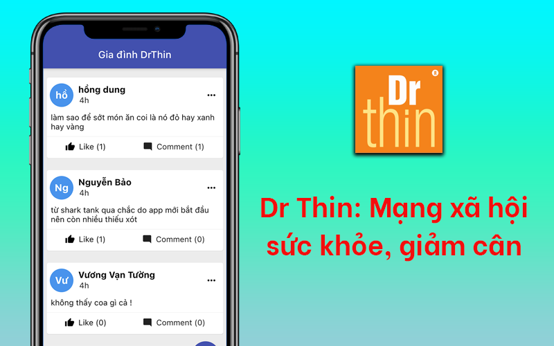 Dr Thin: Mạng xã hội sức khỏe, giảm cân, giảm đường huyết
