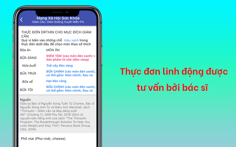 Thực đơn linh động được tư vấn bởi bác sĩ
