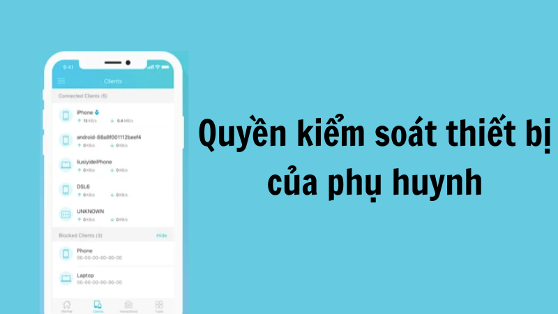 Chức năng quyền kiểm so&aacute;t của phụ huynh