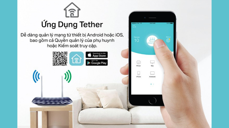 Tether: Ứng dụng quản l&yacute; Router tr&ecirc;n thiết bị di động
