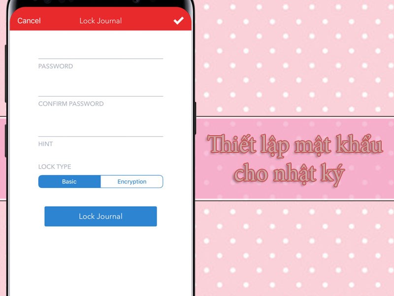 Thiết lập mật khẩu cho nhật ký