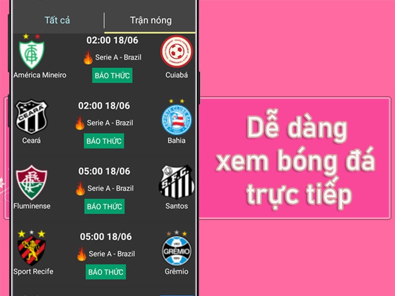 Dễ dàng xem bóng đá trực tiếp