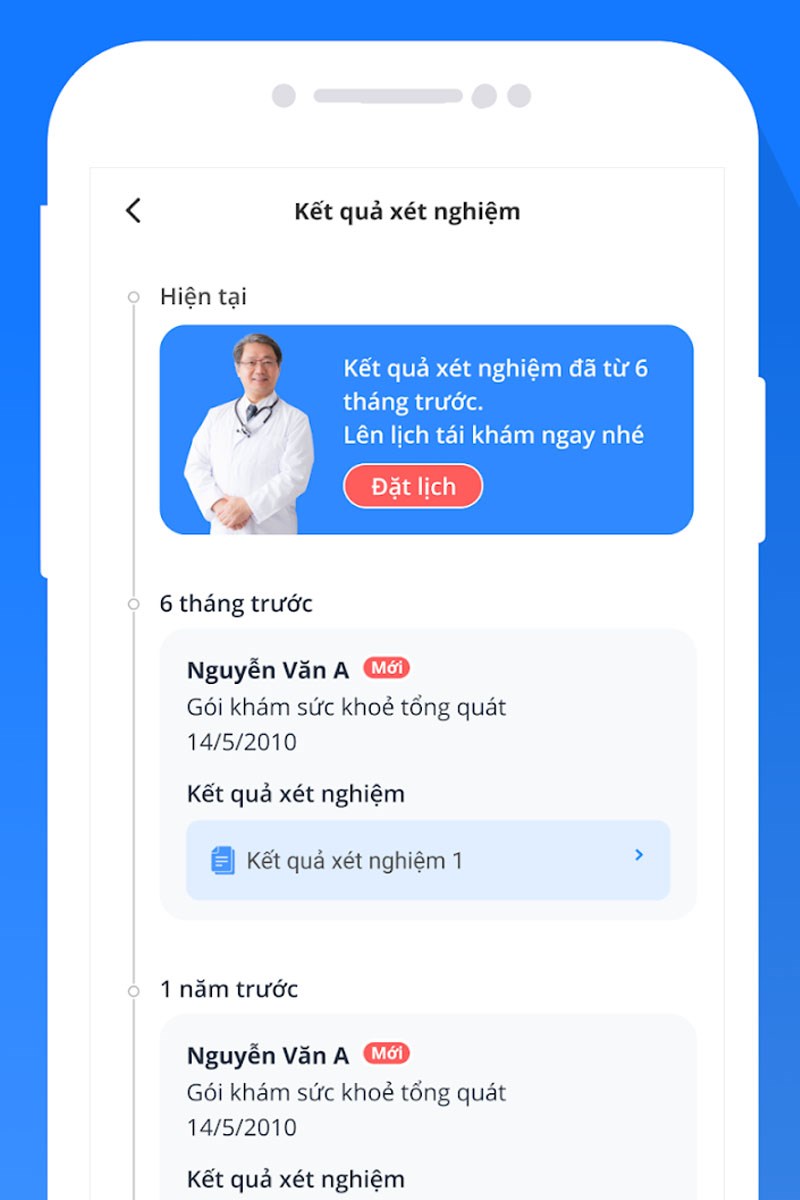 Xem kết quả khám bệnh và đặt lịch hẹn khám dễ dàng
