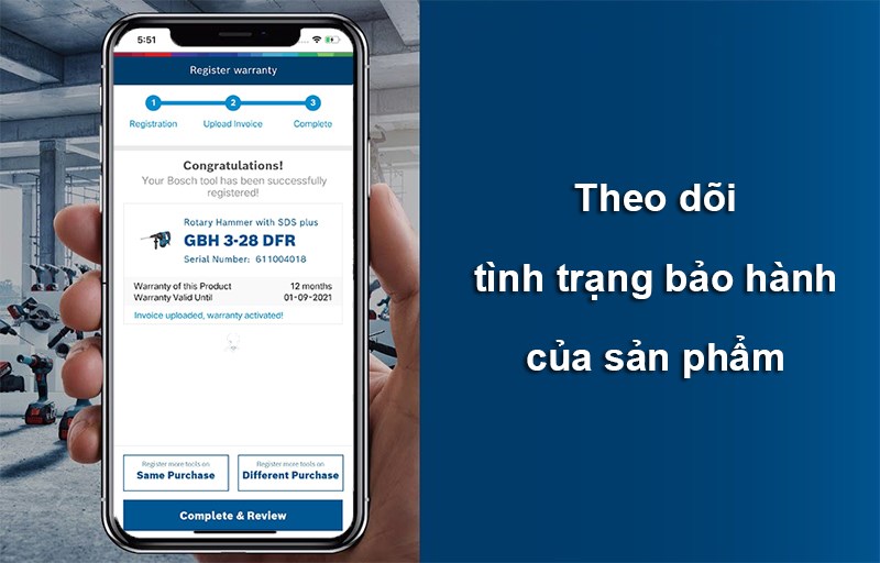 Theo d&otilde;i trạng th&aacute;i bảo h&agrave;nh điện tử của c&aacute;c sản phẩm điện Bosch