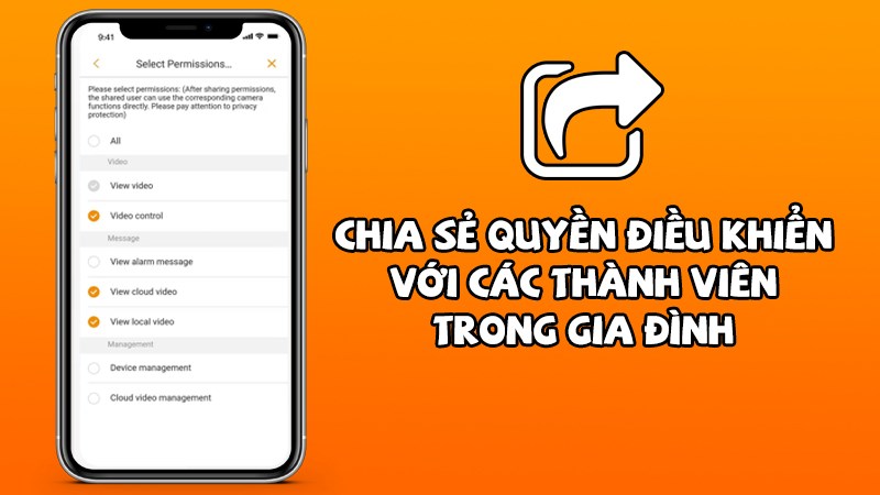 Chia sẻ quyền điều khiển với các thành viên trong gia đình.