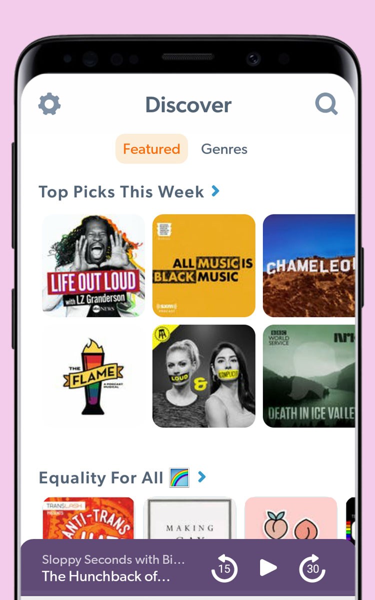 Sở hữu kho podcast khổng lồ từ c&aacute;c chương tr&igrave;nh nổi tiếng thế giới