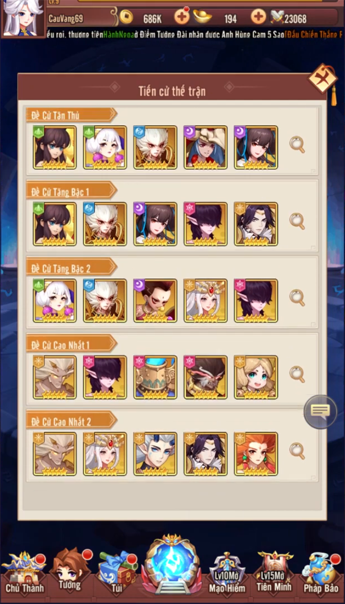 C&oacute; rất nhiều vị tướng kh&aacute;c nhau