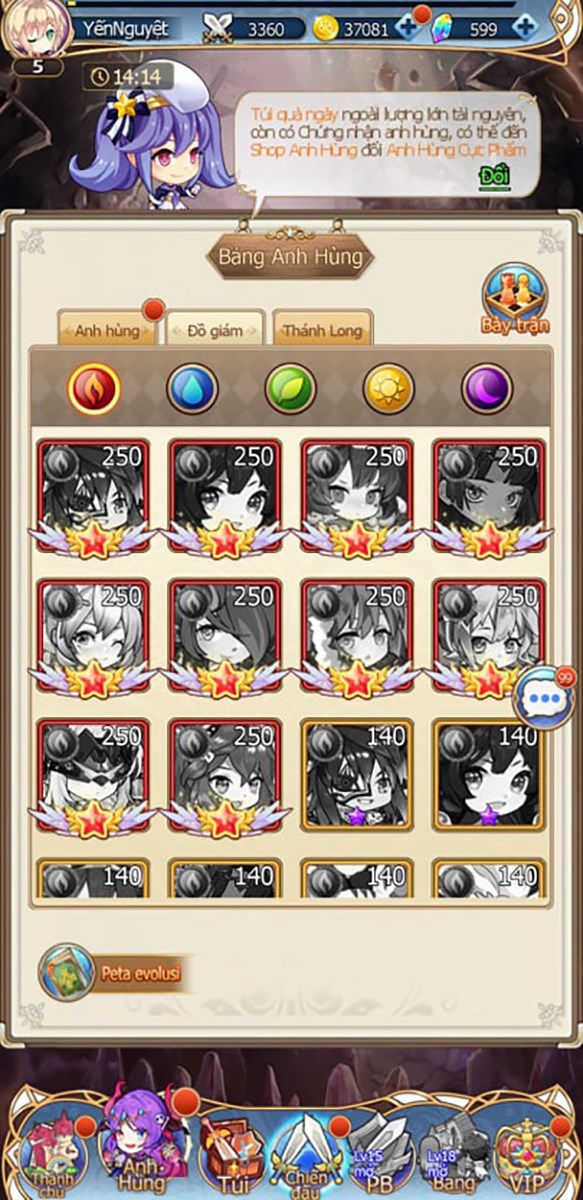 Một số nhân vật Một số nhân vật trong game Idle Goddess