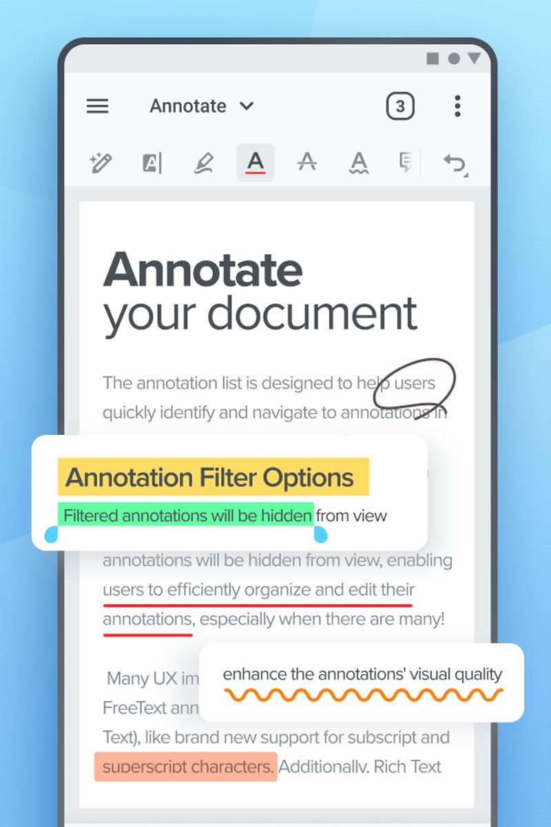 Viết trực tiếp tr&ecirc;n PDF, đ&aacute;nh dấu v&agrave; gạch ch&acirc;n văn bản dễ d&agrave;ng