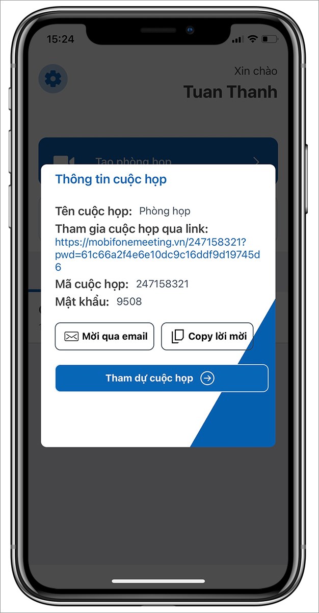 Tạo v&agrave; mời tham gia cuộc họp dễ d&agrave;ng